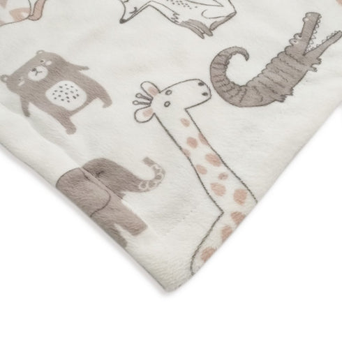 BORITAR Baby Blanket Soft Minky with Double Layer Dotted Backing, Lovely Animals Printed 30 x 40 Inch Receiving Blanket...