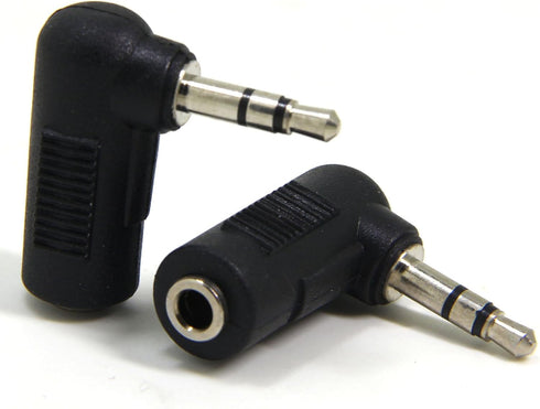 Ancable 5-Pack 1/8" 3.5mm TRS Male to Female Right-Angle Headphone Earphone Adapter Converter...