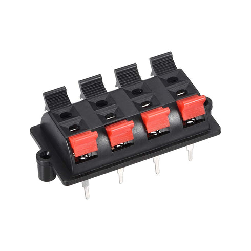 uxcell 2 Row 8 Way Spring Speaker Terminal Clip Push Release Connector Cable Terminals Strip Block WP8-03...