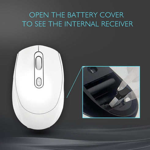 ONE-UP Wireless Mouse, 2.4G Silent Mouse, Computer Mouse with USB Nano Receiver for Laptop, Chromebook, PC, Mac, Windows and School Work (White)...