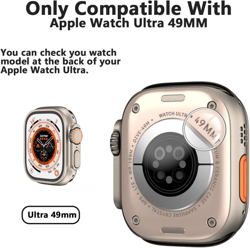 3+3 Pack case for Apple Watch Screen Protector Series 9 Series 8 Ultra 49mm with Tempered Glass, waterproof, Scratch Resistant, Protect Bumper Cov...