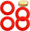 4 Pcs Mini Pie Crust Shields, Silicone Pie Pan Shield for Baking, Mini Pie Crust Protector 4 to 6 in (Red)...