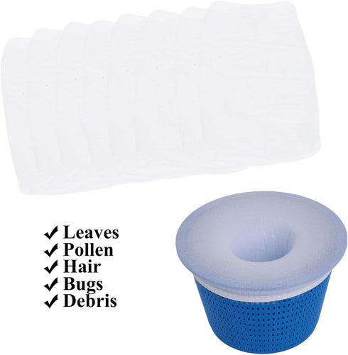 M.O.S 10 Pack Pool Skimmer Socks for Pool Filter Baskets Above Ground Prevents Debris Clogging Filters...