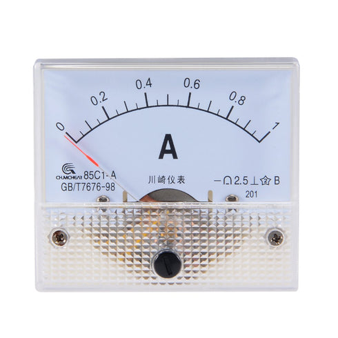 uxcell Analog Current Panel Meter DC 0-1A 85C1 Ammeter 64x60x56mm for Circuit Testing Charging Battery Ampere Tester Gauge Pack of 1...