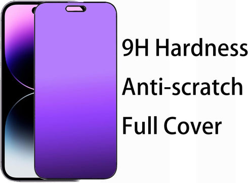 2 PCS Anti-Blue Privacy Anti-Glare Tempered Glass for iPhone 14 Pro Max Matte Anti-Spy Screen Protector Anti-Peeping Film Anti-scratch Full Covere...