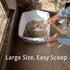 Stainless Steel Cat Litter Scoop with Holder Stand, Heavy Duty and Easy Clean...