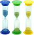 Sand Timer for Kids Set of 3 Small Colorful Hourglass Acrylic Covered Clock 1Min 2Min 5Min for Classroom, Home & Kids Room...