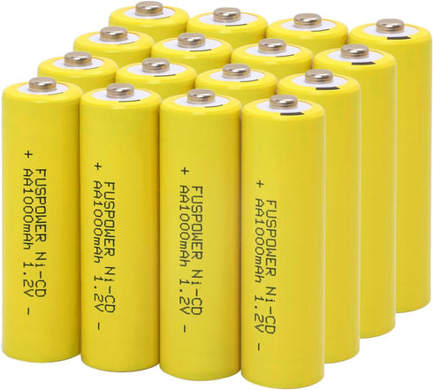 AA Rechargeable Batteries Double AA 1000mah 1.2v Nicd Rechargeable Solar Light Batteries (16 Count (Pack of 1))...