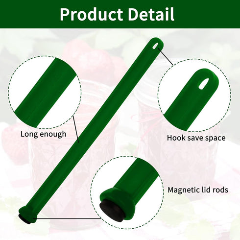 4 Pieces Magnetic Lid Lifter Canning Lid Lifter Kit, Magnetic Jar Lids Lifters (7 Inch) Canning Magnet Wand, Easy Cannings Tools Lifts Iron Lids a...