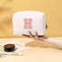 Personalized Initial Letter Makeup Bag,Preppy Patch Makeup Bag,PU Waterproof Travel Toiletry Bag,Chenille Letter Cosmetic Bag,Toiletry Zipper Pouc...