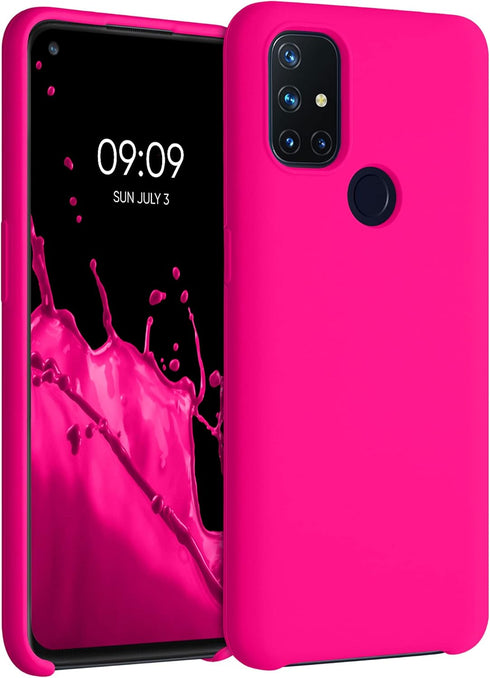 kwmobile Case Compatible with OnePlus Nord N10 5G Case - TPU Silicone Phone Cover with Soft Finish - Neon Pink...