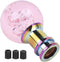 Manual Shift Knob Gear Stick Shifter Pink Crystal Bubble with 3 Threaded Adapters Universal...