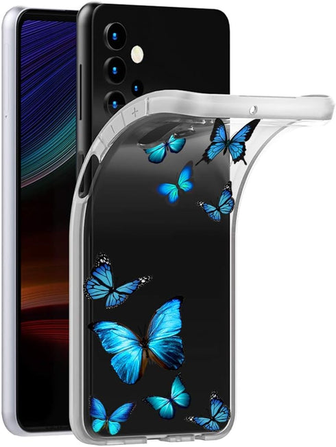 Phone Case for Galaxy A32 5G, Samsung A32 5G Case for Girls Women, Clear Slim Shockproof Pattern Soft Flexible TPU Back Phone Protective Cover Cas...