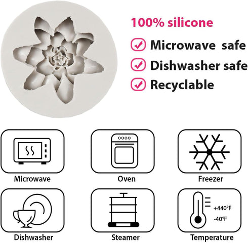 Flower Silicone Molds Lotus Flower Silicone Fondant Mold for Cake Decoration Cupcake Topper Chocolate Candy Polymer Clay Resin Gum Paste Sugar Cra...