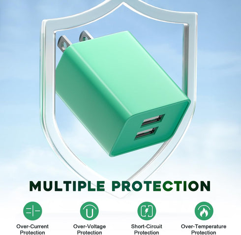 USB Wall Charger,3Pack 2.1A USB Adapter Fast Phone Charger Block Charging Box for Phone15/14/13/12 Galaxy, Pixel, LG, Android...