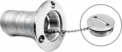 1Pack Cabin Hardware Deck Fill Cap 316 Stainless Steel Boat Accessories Boat Parts Deck Fill Replacement Cap Silver (Size: with 2" hose)...