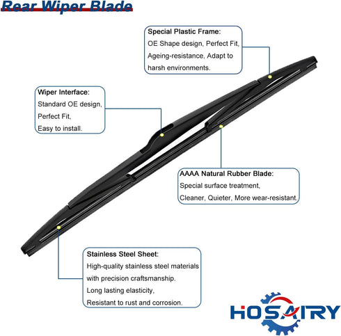 Rear Wiper Arm Blade Set for BMW X3 E83 2004-2010 Rear Windshield Wiper Arm Blade Assembly 61623400708...