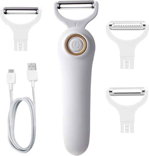 Electric Potato Peeler, Handheld Electric Vegetables and Fruit Peeler 3-in-1 Pro Set, USB Rechargeable Kitchen Gadgets for Apples, Potato, Carrots...