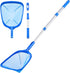 Pool Skimmer - Pool Net with 3 Section Pole, 48 inch Pool Skimmer Net with Pole Total Length, Pool Nets for Cleaning, Fine Mesh Net Pool Skimmer N...