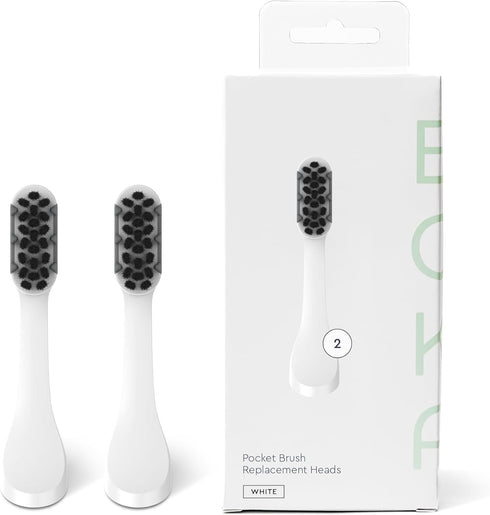 Boka Pocket Replacement Toothbrush Heads for Sonic Powered Electric Travel Toothbrush (2 Heads)...