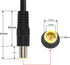 2Pcs DC 7.9mm x 5.5mm 8mm Male Power Wire Supply Repair Solar Laptop 16AWG Pigtail Connector Cable 12V 24V DC 8mm Male Plug to Bare Wire Open End ...