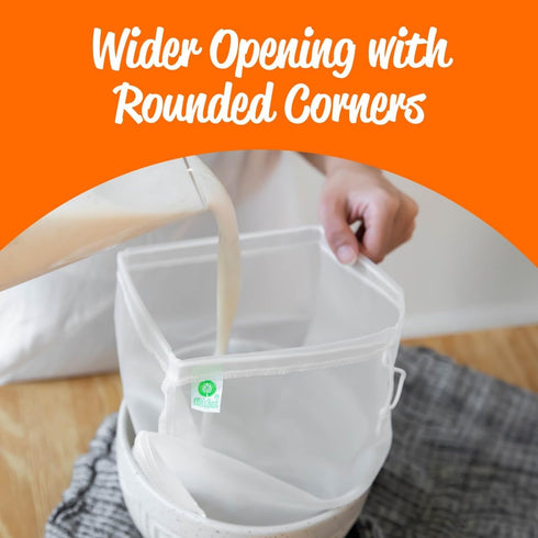 Ellie's Best Pro Quality Nut Milk Bag - Big 12"X12" Commercial Grade - Reusable Almond Milk Bag & All Purpose Strainer – Fine Mesh Nylon Cheeseclo...