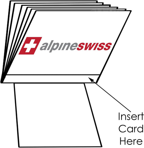 Alpine Swiss SET OF 2 Clear Plastic Wallet Inserts 12 Pages Picture Card Holder...