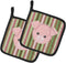 Caroline's Treasures BB6930PTHD Pig Face Pair of Pot Holders Kitchen Heat Resistant Pot Holders Sets Oven Hot Pads for Cooking Baking BBQ, 7 1/2 x...