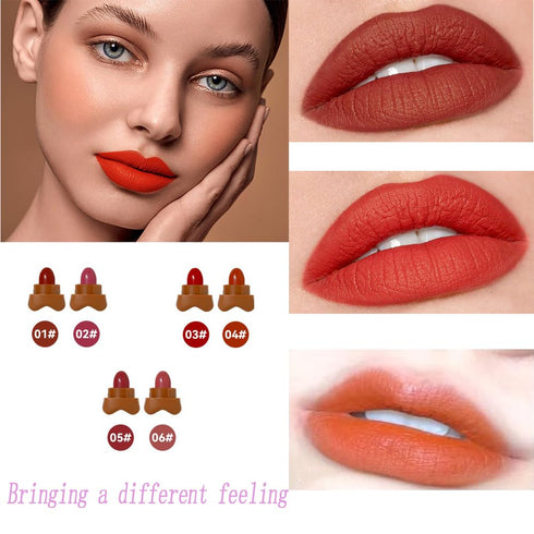 Mini Star Lipstick Set, 6Pcs Cute Long Lasting Matte Lipstick Set, Portable Caramel Color Velvet Lipsticks with Coffee Cup, Suitable for Various M...
