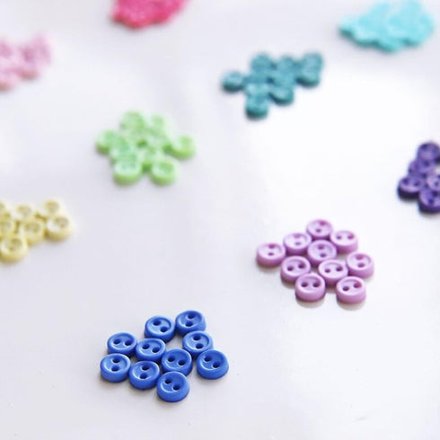 4mm / 0.16'' Tiny Round Buttons, Mini Doll Buttons, in 15 Colors, Micro Mini Buttons, Perfect for Doll Clothes (10PCS)...