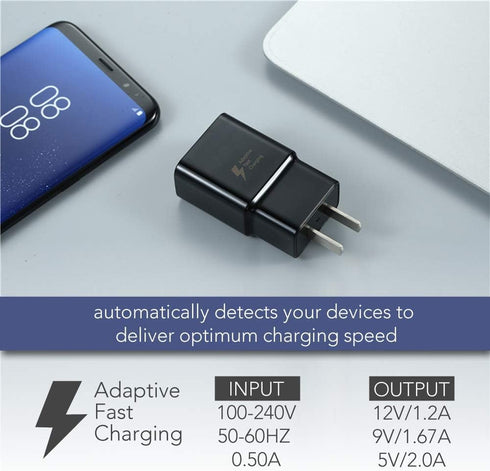 Samsung Adaptive Fast Charging USB Wall Charger Adapter for Samsung Galaxy s24 s23 s22 S21S10 S6 S7 S8 S9 / Edge/Plus/Active, Note 5 8, 9, Note 10...