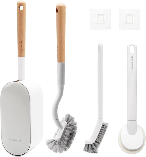 Sayone Bathroom Accessories,Bathroom Cleaning Brush, Toilet Bowl Brush, Toilet Brush and Holder Set, Grout Cleaner Brush, Scrub Brush for Shower T...