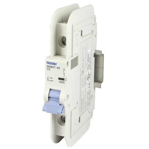 2A, 120V AC, 1 Pole, DIN Rail Mount Miniature Circuit Breaker, Trip Curve: C, UL489...