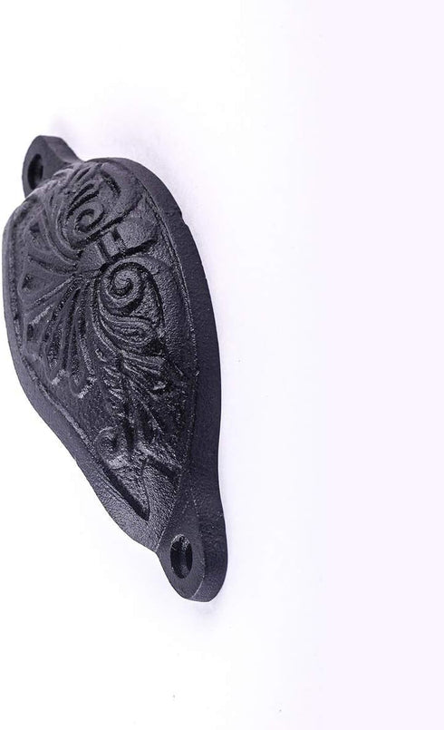 Renovators Supply Manufacturing Cabinet Handles 4.5 in. Black Wrought Iron Cabinet Knobs, Drawer Pulls with Mounting Hardware Pack of 6...