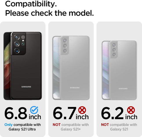 Spigen Rugged Armor Designed for Galaxy S21 Ultra Case (2021) - Matte Black...