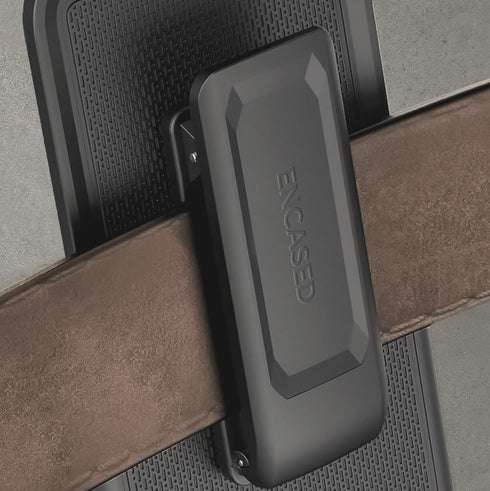 Encased DuraClip Holster, Designed for iPhone 15 Pro Case with Belt Clip Phone Holder and HD Screen Protector (iP15-PRO 6.1") - Black......