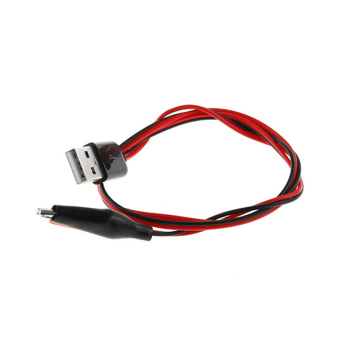 Crocodile Clamps Test Wire 50cm/19.69inch Double Alligator Clips to USB Male Connector Cable Copper Test Lead for Testing Circuit...