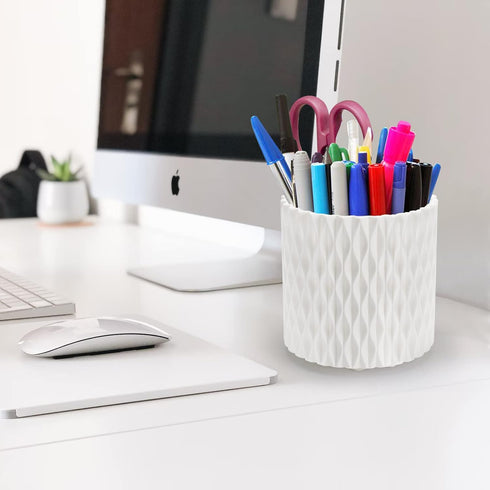 Makeup Brush Holder 360° Rotating Organizer 5 Slot Cosmetic Storage Makeup Brushes Cup Pen Holder for Vanity, Desk,Bathroom Countertops,Nordic Sty...