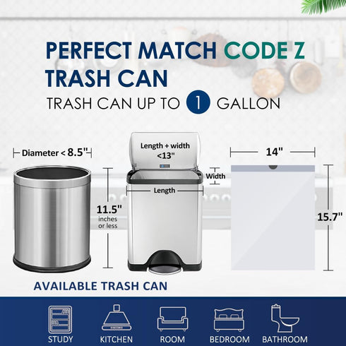1 Gallon 100 Counts Mini Strong Drawstring Trash Bags Garbage Bags by RayPard, fit 3-4 Liter Small Trash Can, Tiny Waste Basket Liners for Home Of...