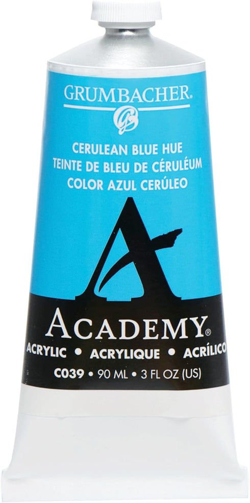 Grumbacher Academy Acrylic Paint, Gloss, 90ml/3 oz Metal Tube, Cerulean Blue Hue...
