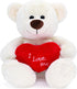 I Love You! 10'' Teddy Bear with Red Heart, Soft Plush Bear Doll Stuffed Animal Toys Valentines Day Decor Gifts for Her/Girlfriend Lover Mom Kids ...
