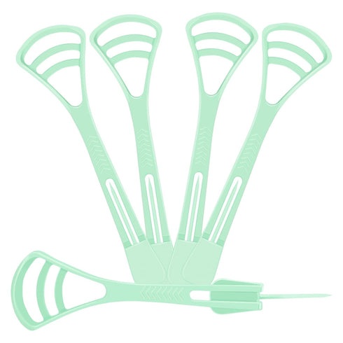 100 Counts Disposable Tongue Scraper with Dental Picks, Plastic Tongue Scrubber,BPA Free Tongue Cleaner Scrapers, Reduce Bad Breath and Fresh Brea...