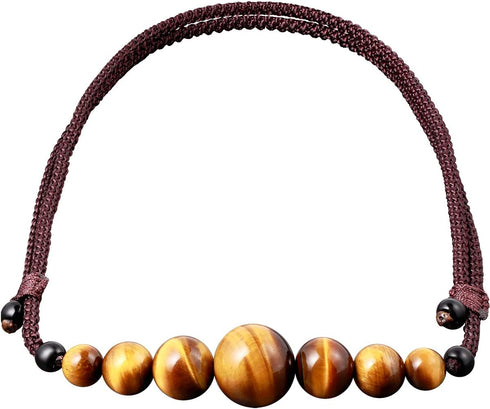 Jewever Natural Tiger Eye Gemstone Choker Healing Crystal Smiling Necklaces for Women Men Bring Good Luck Wealth Jewelry Gifts...