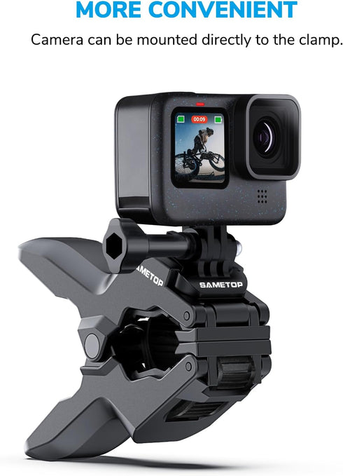 Jaws Flex Clamp Mount Gooseneck Clip Mount Compatible with GoPro Hero 13, 12, 11, 10, 9, 8, 7, 6, 5, 4, Session, 3+, 3, 2, 1, Max, Hero (2018), Fu...