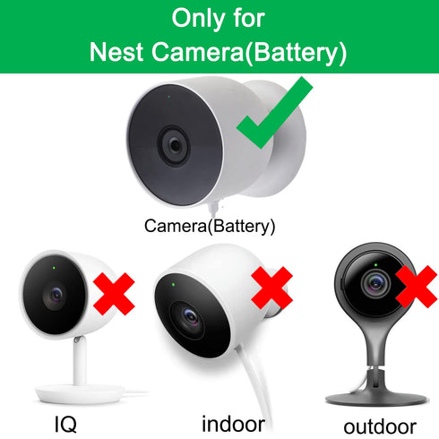 iTODOS 2 Pack 20ft/6m Power Cord for Google Nest Cam (Battery) Only,Replacement Cable,Weatherproof Outdoor,Flat Charging Cable for Nest Camera(Bat...