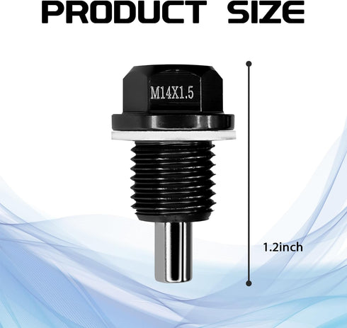 M14x1.5 Magnetic Oil Drain Plug, Aluminum Oil Pan Drain Plug Repair Kit with Crush Washer Gaskets, Oil Drain Nut Bolt for Most Ford, GM, Hyundai, ...
