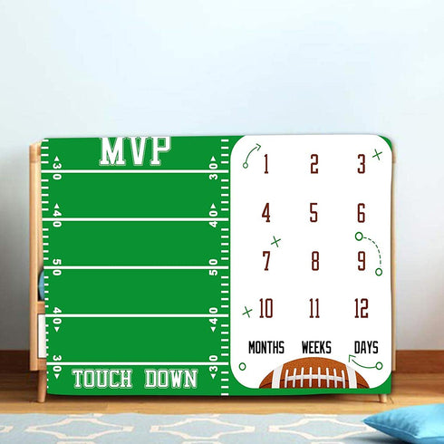 Baby Monthly Milestone Blanket Football Sports Months Blanket for Toddler Photography Background Prop 60"x40" BTLSLY49...