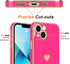Teageo Compatible with iPhone 13 Case for Women Girl Cute Love-Heart Luxury Bling Plating Soft Back Cover Raised Full Camera Protection Bumper Sil...