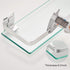 VOLPONE Glass Shelf with Towel Bar 15.7in Silver Bathroom Shelf Wall Mount Rustproof Bathroom Wall Organizer 1 Tier (Silver)...
