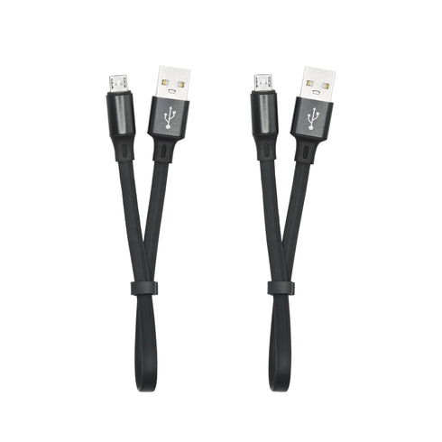 Short Micro USB Fast Charging Cable 0.9in, Flat Cord USB A to Micro USB Charging and Data Sync Cable, Portable Buckle Design,for Power Bank, Phone...